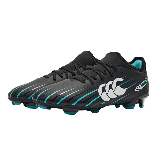 Canterbury Adults Speed Falcon 2.0 Team Firm Ground Rugby Boots Jet Black - Pair Front View
