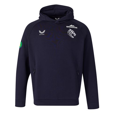 Leicester Tigers Mens Off Pitch Hoodie 26/27 Navy - Front View