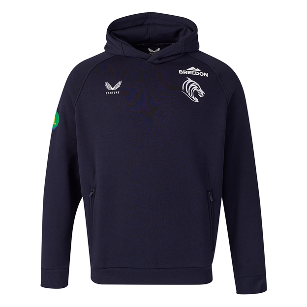 Leicester Tigers Mens Off Pitch Hoodie 26/27 Navy - Front View