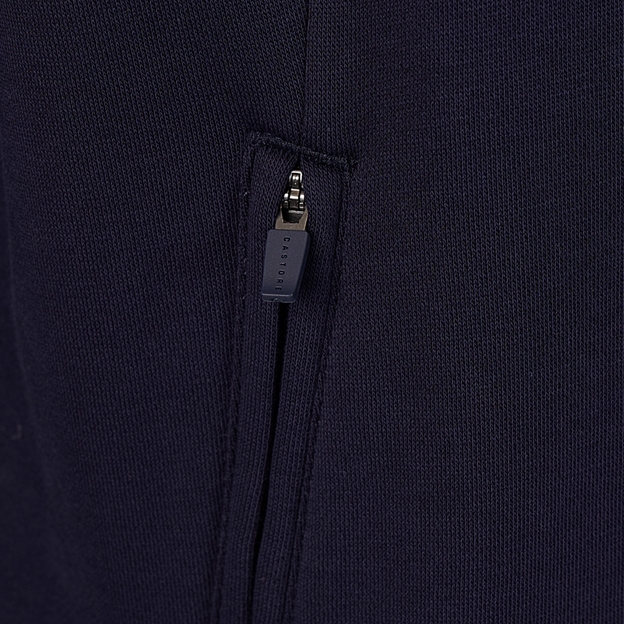 Leicester Tigers Mens Off Pitch Hoodie 26/27 Navy - Zipped Pocket Close-up