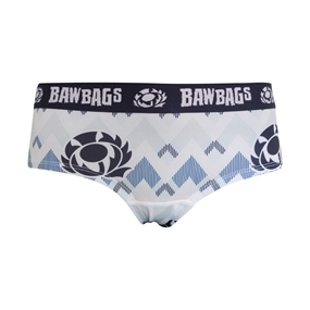 Bawbags Womens Cool De Sacs Scotland Rugby Waves Technical Underwear White - Front View