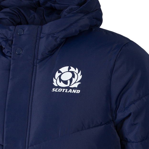 Scotland Mens Long Bench Padded Jacket 26/27 - SRU Logo Close-up