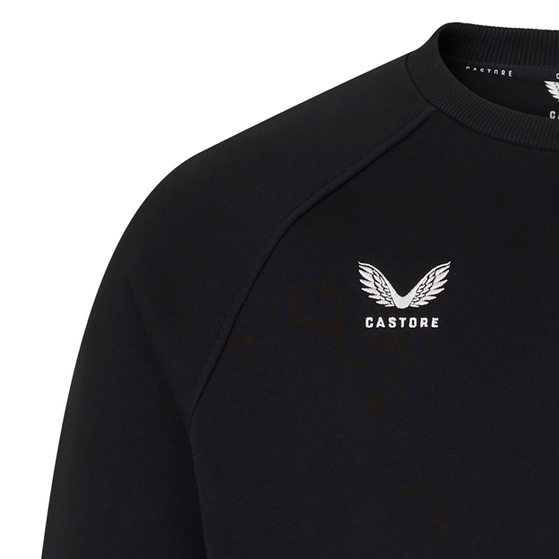 England Mens Off Pitch Sweatshirt 26/27 Castore Black - Castore Logo Close-up