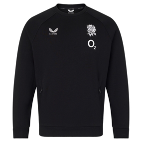 England Mens Off Pitch Sweatshirt 26/27 Castore Black - Front View