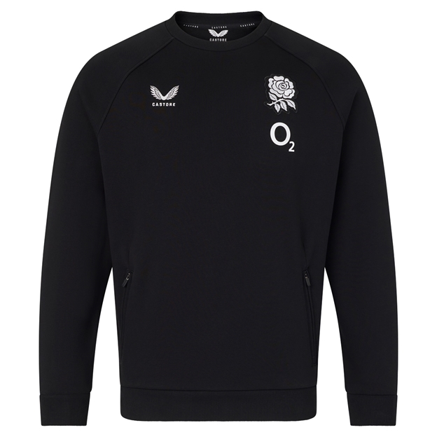 England Mens Off Pitch Sweatshirt 26/27 Castore Black - Front View