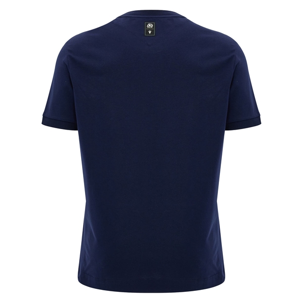 Scotland Mens Travel Cotton T-Shirt 26/27 Navy - Back View