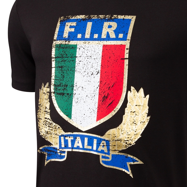 Italy Mens Supporters T-Shirt 25/26 Black - Graphic Print