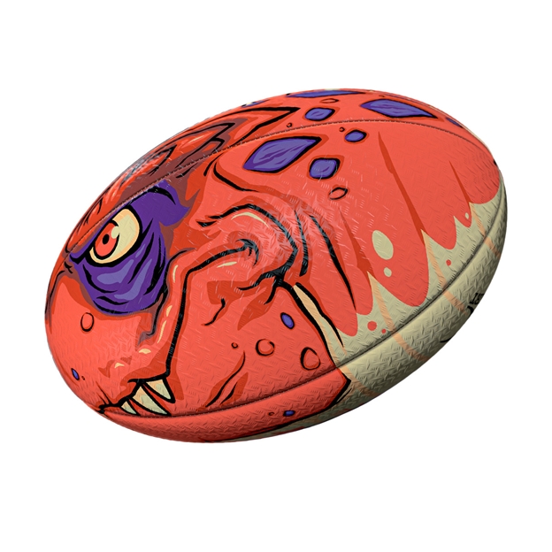 Gilbert Randoms T-Rux Rugby Ball - Front View