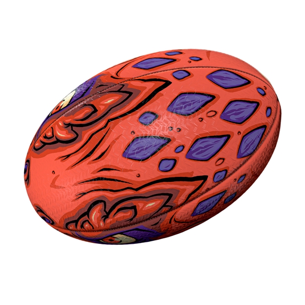 Gilbert Randoms T-Rux Rugby Ball - Top View
