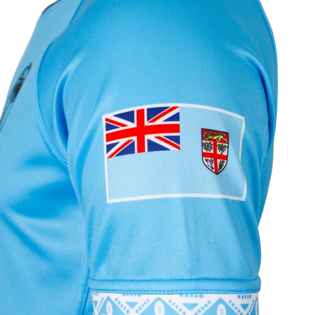 Fiji Kids Away Rugby Shirt 26/27 Blue - Fijian Flag Close-up