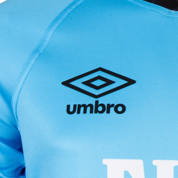 Fiji Kids Away Rugby Shirt 26/27 Blue - Umbro Logo Close-up