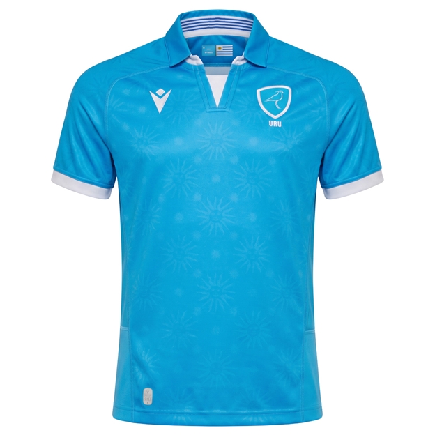Uruguay Mens Home Rugby Shirt 26/27 Sky Blue - Front View