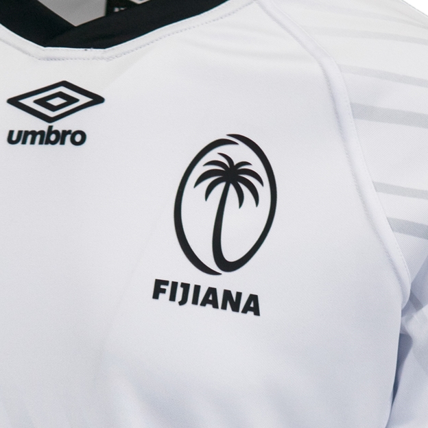 Fiji Mens WRWC 2025 Home Rugby Shirt White - Fiji 3D Printed Logo