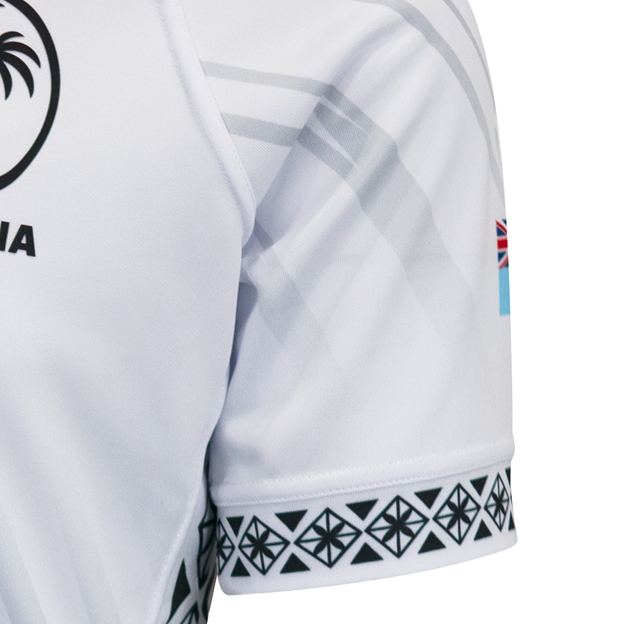 Fiji Mens WRWC 2025 Home Rugby Shirt White - Sleeve Flag Detail