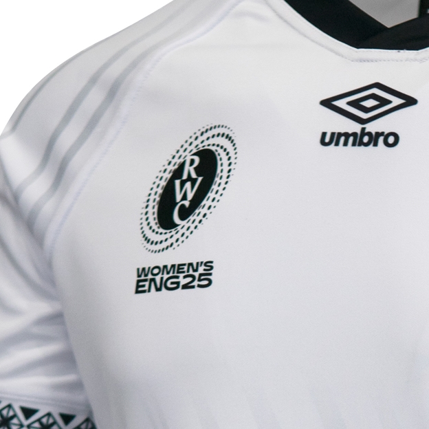 Fiji Mens WRWC 2025 Home Rugby Shirt White - WRWC printed Logo