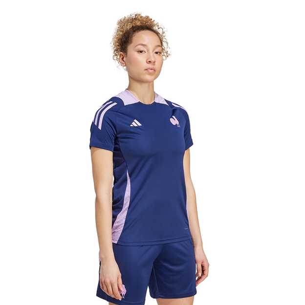 France Womens Performance Tee 25/26 Blue - Model Walking