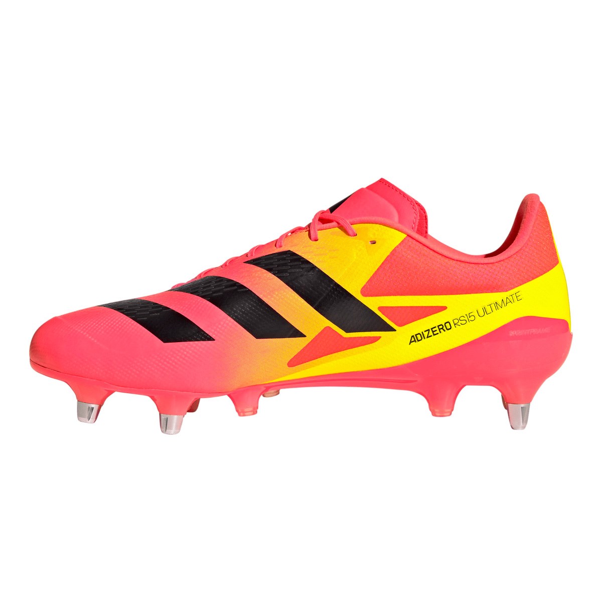 Adidas Adults Adizero RS15 Ultimate Soft Ground Rugby Boots Solar Turbo - Outstep View