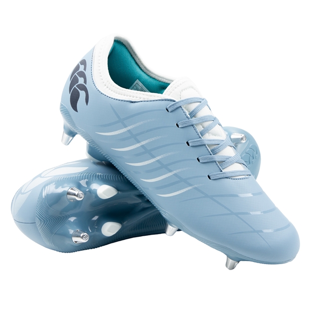 Canterbury Adults Phoenix 2.0 Team Soft Ground Rugby Boots Mountain Spring Blue - Front View