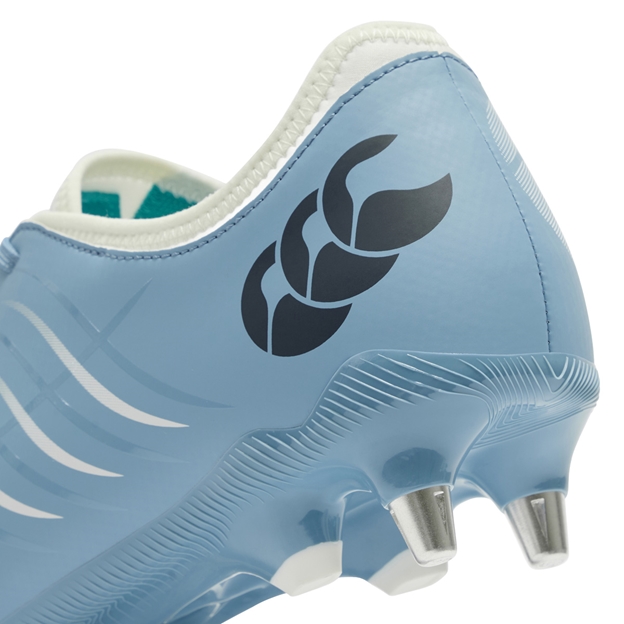 Canterbury Adults Phoenix 2.0 Team Soft Ground Rugby Boots Mountain Spring Grey - Heel Close-up