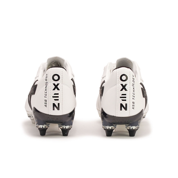 Oxen Adults Raptor Elite Mix Stud Rugby Boots White Soleplate - Heel
