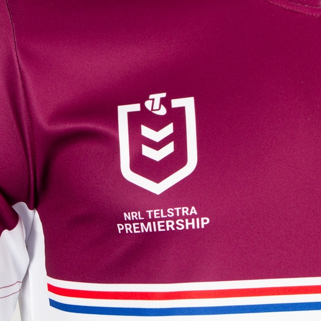 Manly Sea Eagles Adults Supporters Shirt 2026 Maroon - NRL Logo Close-up