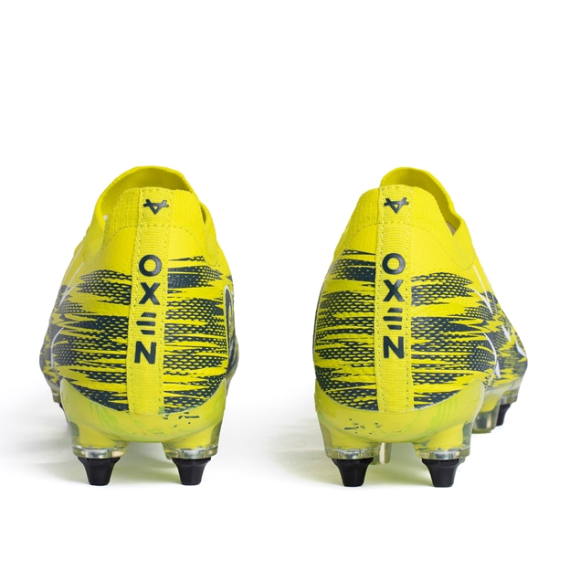 Oxen Adults Metasock Soft Ground Rugby Boots Yellow Flare - Back