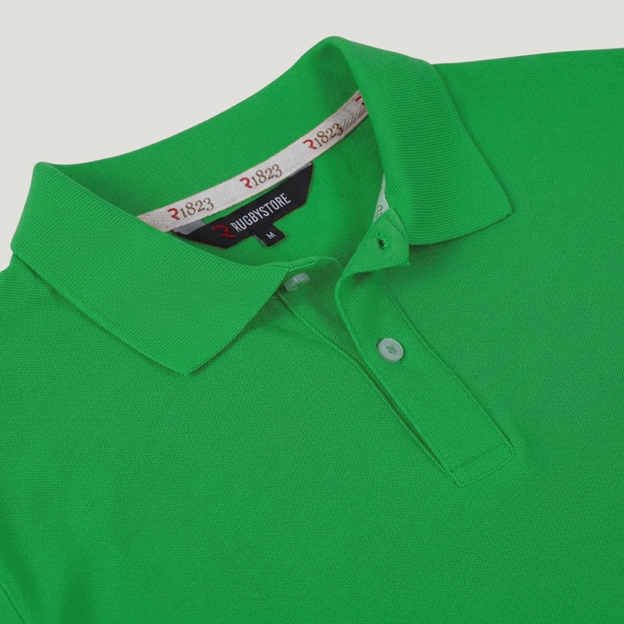 Rugby 1823 Adults Polo Shirt Emerald Green - Collar Close-up