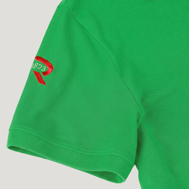 Rugby 1823 Adults Polo Shirt Emerald Green - Sleeve Close-up