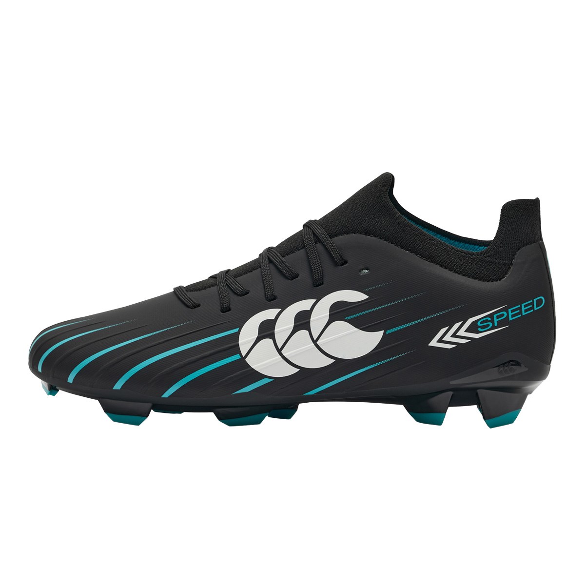 Canterbury Adults Speed Falcon 2.0 Pro Firm Ground Rugby Boots Jet Black - Front View