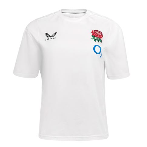 England Womens Travel Short Sleeve Tee 25-26 Bright White - Front
