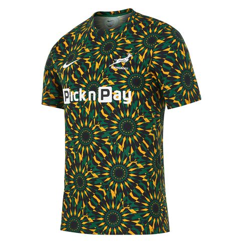 South Africa Springboks Mens Pre-Match Top 26/27 Gorge Green - Front View