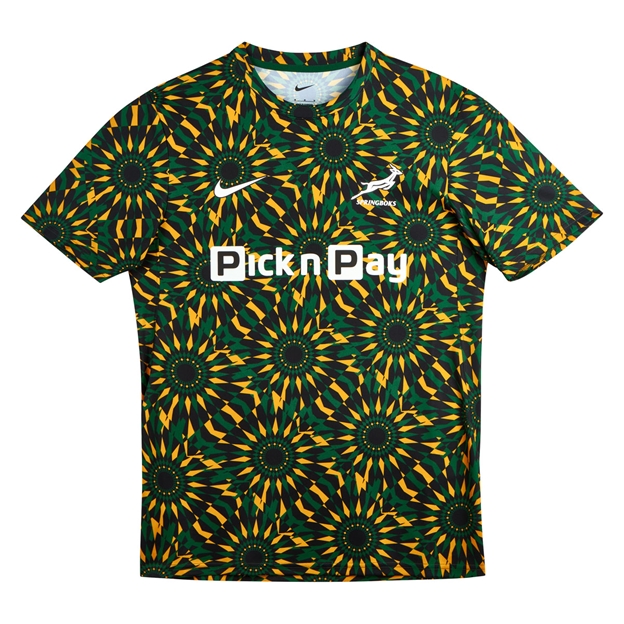 South Africa Springboks Mens Pre-Match Top 26/27 Gorge Green - Flatlay View