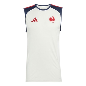 France Mens Training Vest 26/27 Cream White - Front View