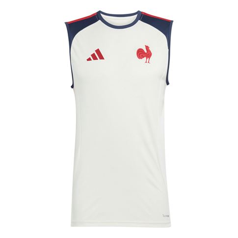 France Mens Training Vest 26/27 Cream White - Front View