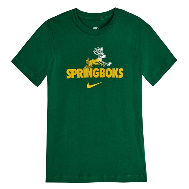 South Africa Springboks Kids T-Shirt 26/27 Gorge Green - Flatlay View