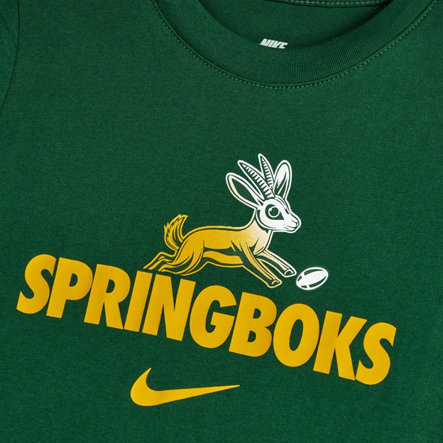 South Africa Springboks Kids T-Shirt 26/27 Gorge Green - Graphic Close-up