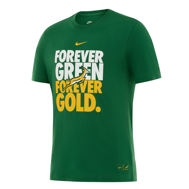 South Africa Springboks Mens Forever T-Shirt 26/27 Gorge Green - Front View