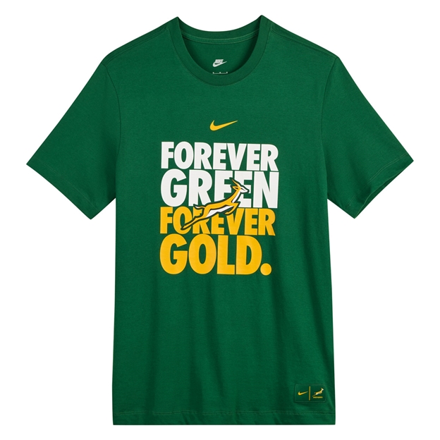 South Africa Springboks Mens Forever T-Shirt 26/27 Gorge Green - Flatlay Front