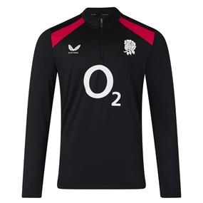England Mens Performance Midlayer Top 26/27 Castore Black - Front