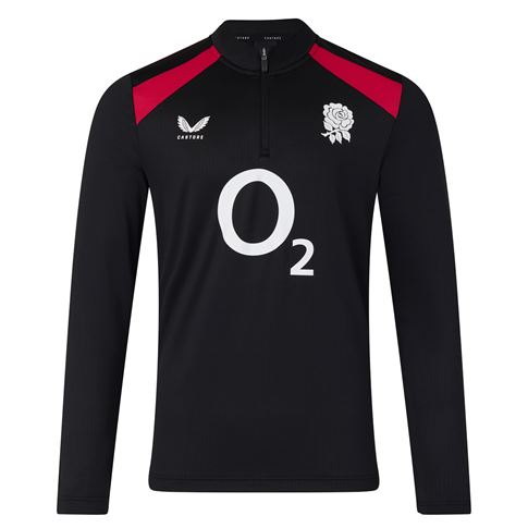 England Mens Performance Midlayer Top 26/27 Castore Black - Front