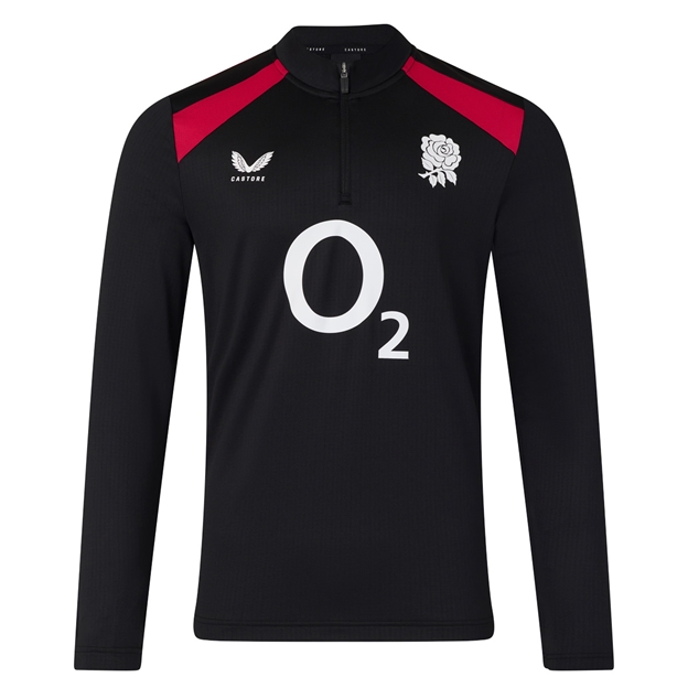 England Mens Performance Midlayer Top 26/27 Castore Black - Front