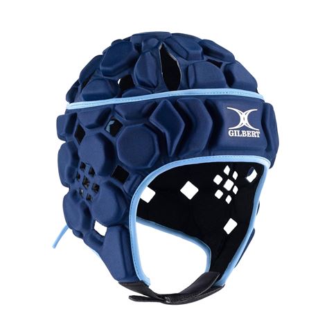 Gilbert Octane Headguard Navy/Sky - Front View