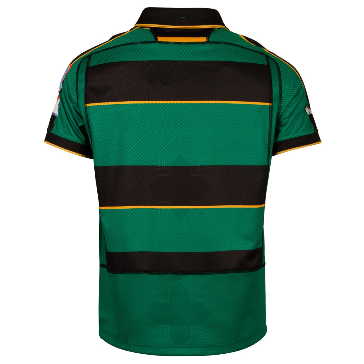 Northampton Saints Mens Home Rugby Shirt 26/27 Black and Green - Front View