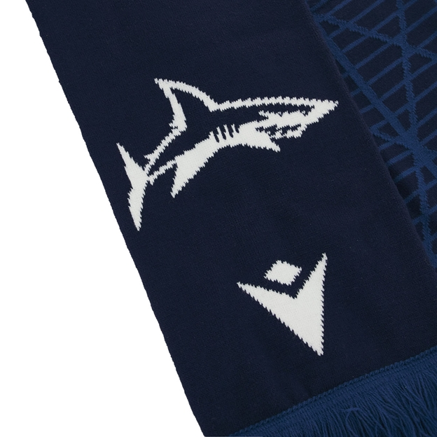 Sale Sharks Adults Scarf 26/27 Navy - Logo Close-up