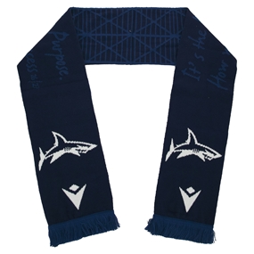 Sale Sharks Adults Scarf 26/27 Navy - Front View