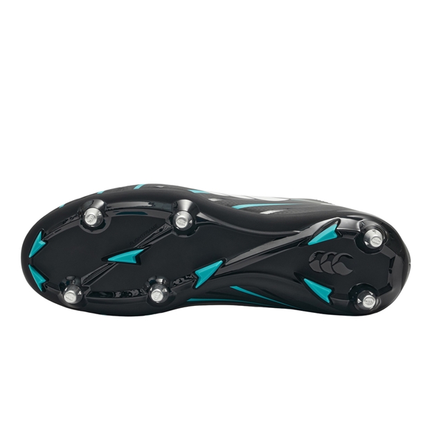 Canterbury Adults Speed Falcon 2.0 Team Soft Ground Rugby Boots Jet Black - Soleplate View