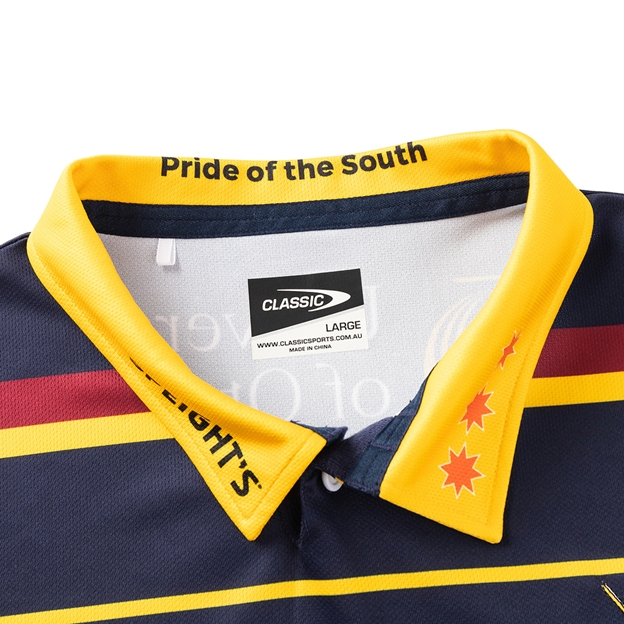 Highlanders Mens Home Rugby Shirt 2026 Navy - Collar Close-up