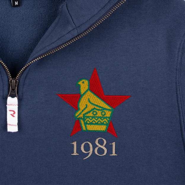 Zimbabwe 1981 Qtr Zip Top Petrol Blue - Badge View