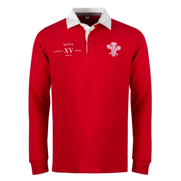 Womens World Cup Wales Adults Classic Heavyweight Rugby Shirt Red - Front