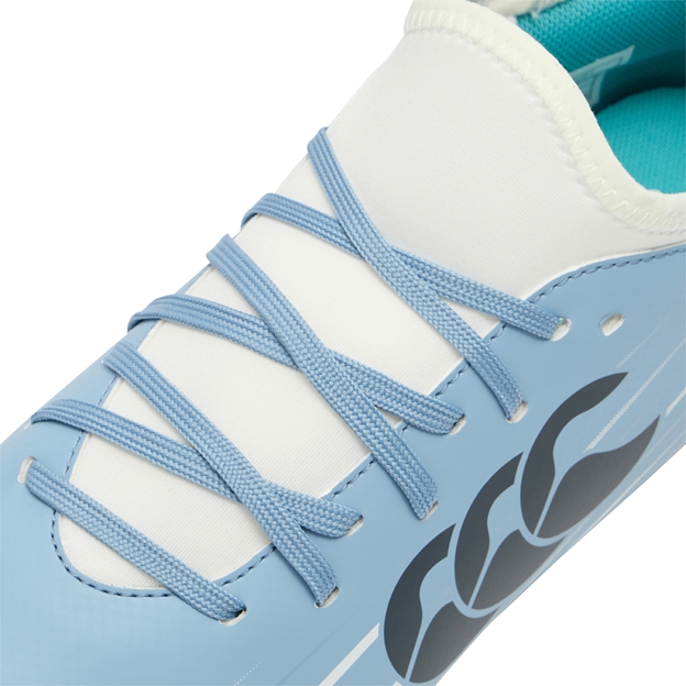 Canterbury Adults Speed Falcon 2.0 Team Firm Ground Rugby Boots Mountain Spring Grey - Lacing Close-up